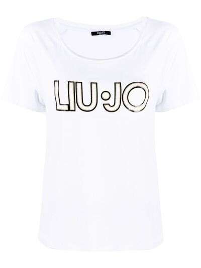 LIU JO футболка с логотипом и блестками