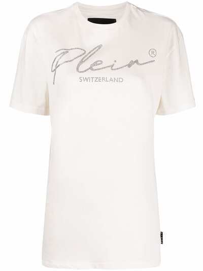 Philipp Plein футболка с логотипом из кристаллов