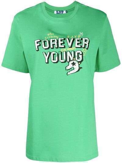 SJYP футболка Forever Young с укороченными рукавами