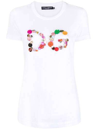 Dolce & Gabbana декорированная футболка с логотипом DG
