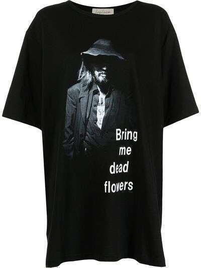 Yohji Yamamoto футболка оверсайз с графичным принтом
