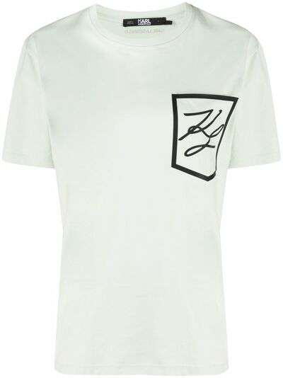 Karl Lagerfeld футболка с карманом и логотипом