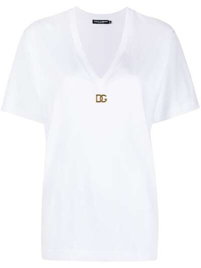 Dolce & Gabbana футболка с V-образным вырезом и логотипом