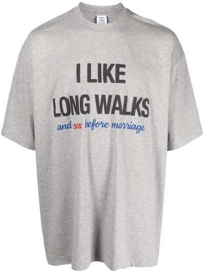 VETEMENTS футболка с принтом I Like Long Walks
