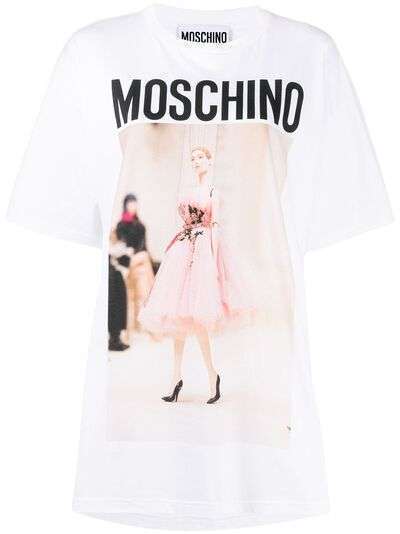 Moschino футболка с фотопринтом и логотипом