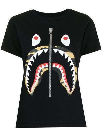 A BATHING APE® футболка Text Stripe Shark