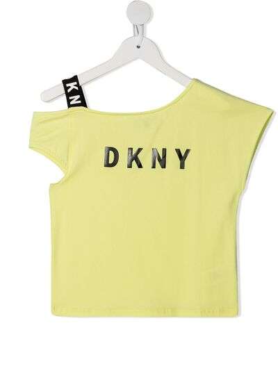 Dkny Kids футболка асимметричного кроя с логотипом