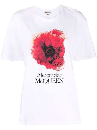 Alexander McQueen футболка с короткими рукавами и цветочным принтом