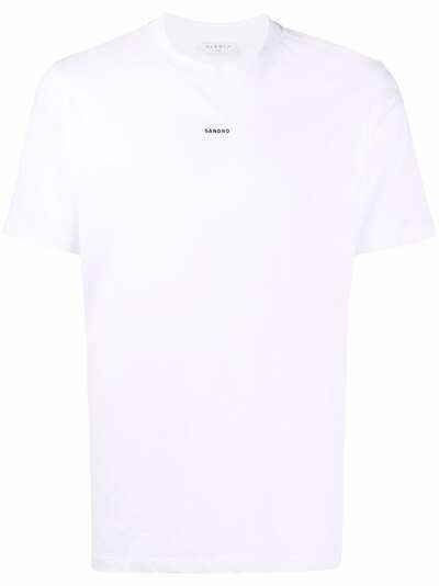 SANDRO logo-print crewneck T-shirt