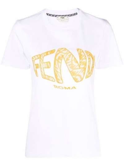 Fendi футболка с короткими рукавами и вышитым логотипом
