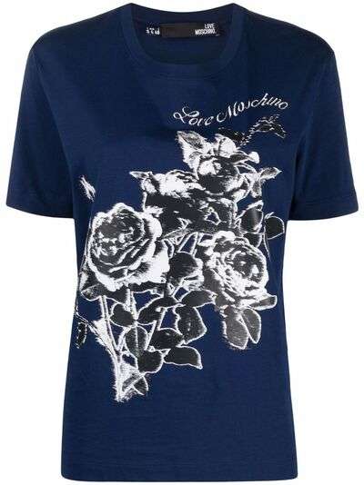Love Moschino футболка с цветочным принтом