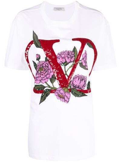 Valentino футболка с короткими рукавами и пайетками