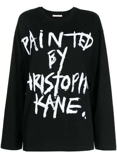 Christopher Kane футболка с длинными рукавами и принтом граффити