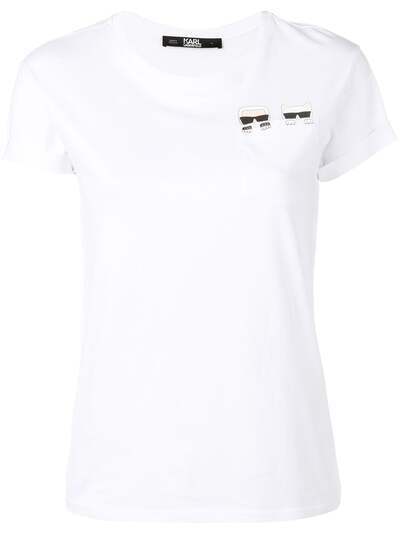 Karl Lagerfeld футболка с нагрудным карманом 'Ikonik Karl & Choupette'