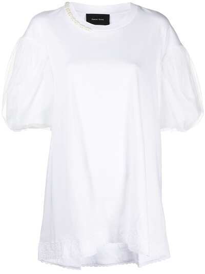 Simone Rocha многослойная футболка со вставкой из тюля
