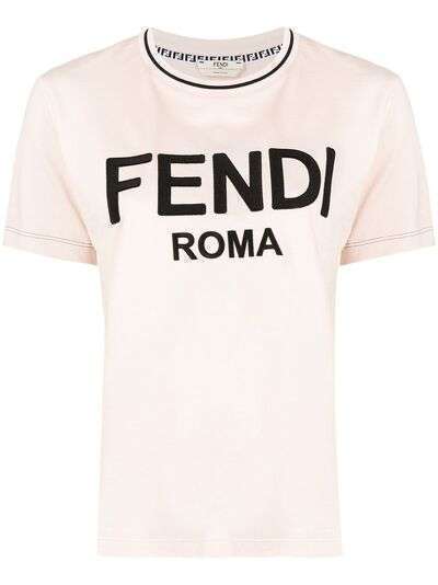 Fendi футболка с вышитым логотипом