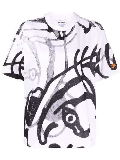Kenzo футболка с абстрактным принтом