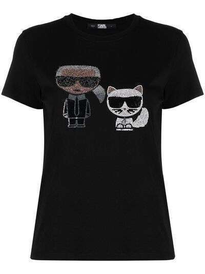 Karl Lagerfeld футболка Karl & Choupette Ikonik