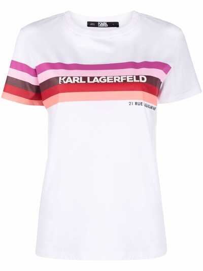 Karl Lagerfeld полосатая футболка с логотипом