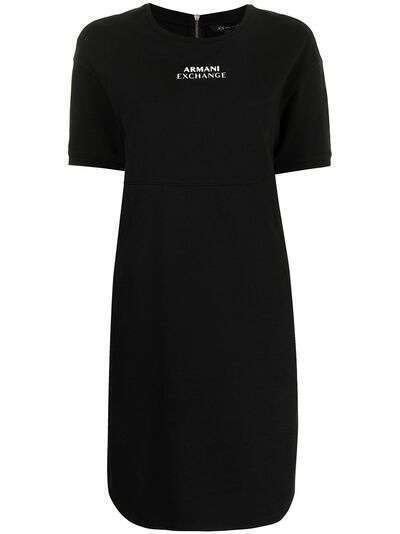 Armani Exchange платье-футболка с логотипом