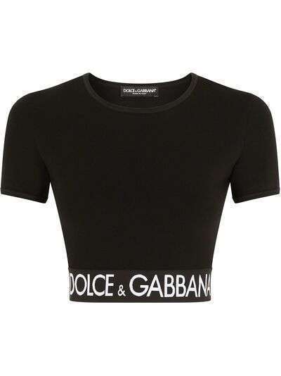 Dolce & Gabbana укороченная футболка с логотипом