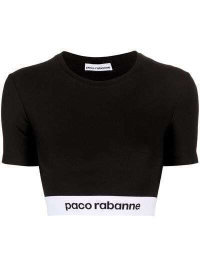 Paco Rabanne укороченная футболка с логотипом