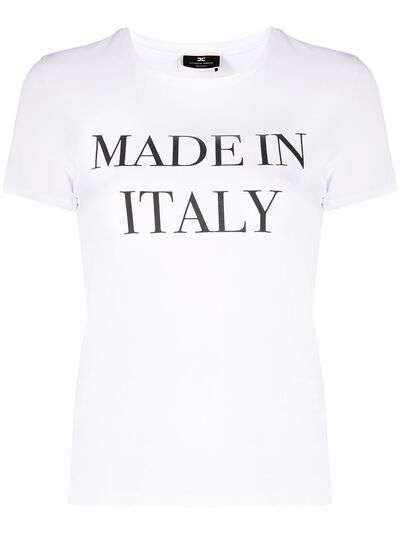 Elisabetta Franchi футболка с принтом Made in Italia