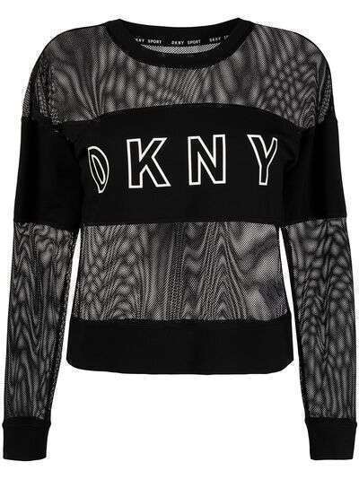 DKNY футболка с прозрачными вставками