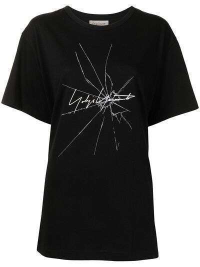 Yohji Yamamoto футболка с вышивкой и логотипом
