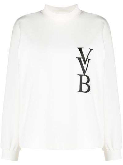 Victoria Victoria Beckham топ с длинными рукавами и логотипом