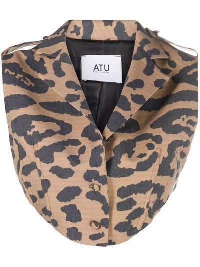Atu Body Couture укороченный топ с леопардовым принтом