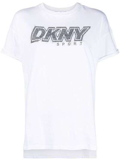 DKNY футболка с декорированным логотипом и кристаллами
