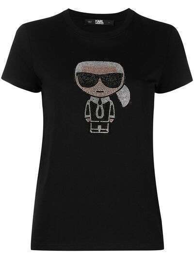 Karl Lagerfeld футболка с кристаллами