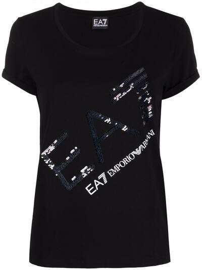 Ea7 Emporio Armani футболка с пайетками