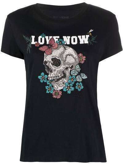 Zadig&Voltaire футболка с цветочной вышивкой
