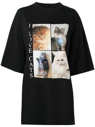 Balenciaga футболка с принтом I Love Cats