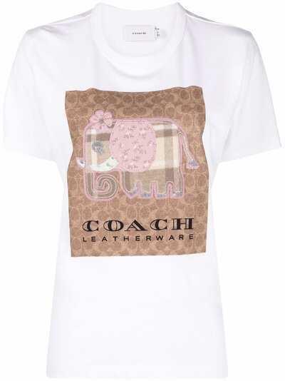 Coach футболка с вышивкой