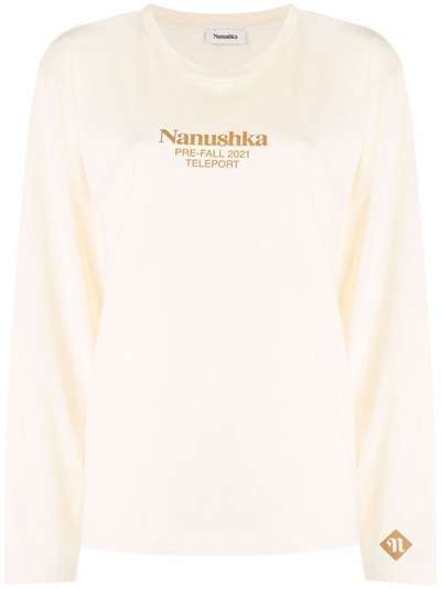 Nanushka футболка с длинными рукавами и логотипом
