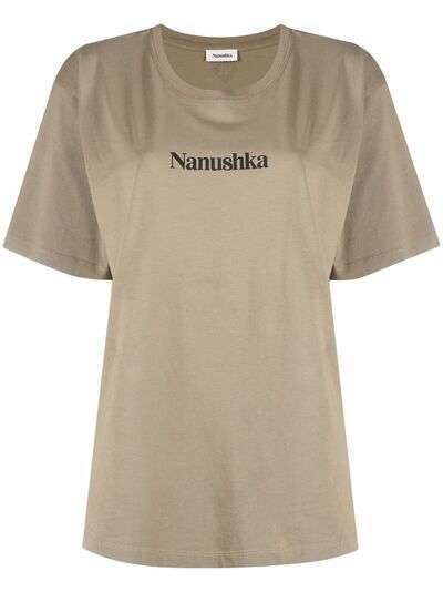 Nanushka футболка из органического хлопка с логотипом