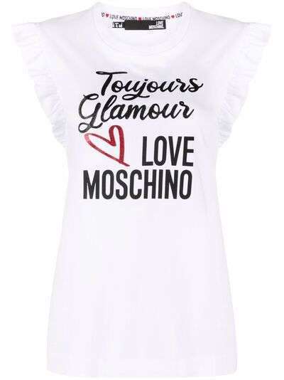 Love Moschino футболка с оборками и логотипом