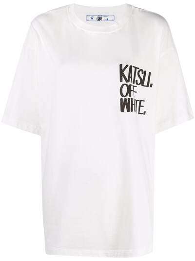 Off-White футболка оверсайз с принтом KATSU