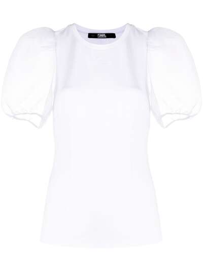 Karl Lagerfeld футболка узкого кроя с прозрачными рукавами