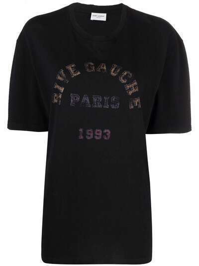 Saint Laurent футболка с принтом Rive Gauche