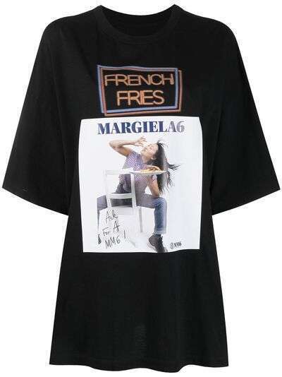 MM6 Maison Margiela футболка с логотипом и фотопринтом