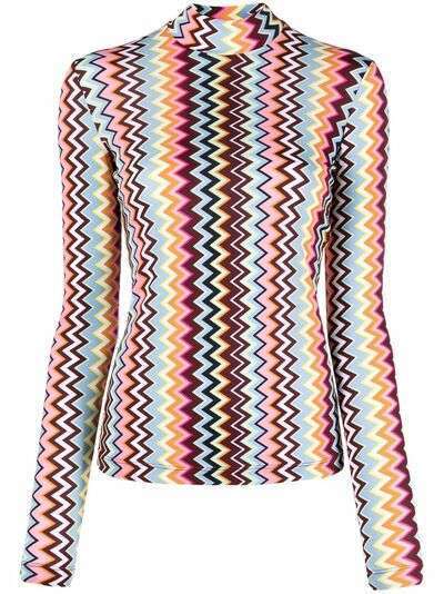 M Missoni футболка с узором зигзаг