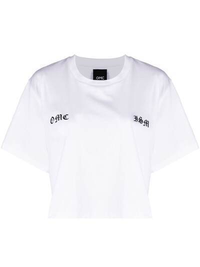 Omc укороченная футболка с принтом