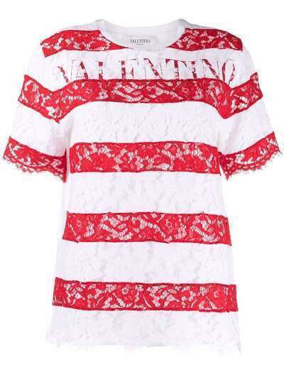 Valentino футболка в полоску с логотипом