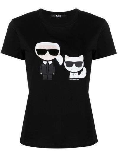 Karl Lagerfeld футболка Karl & Choupette Ikonik