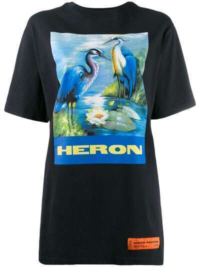 Heron Preston футболка оверсайз Heron с принтом
