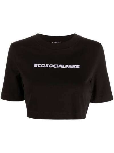 Diesel укороченная футболка Ecosocialfake с принтом